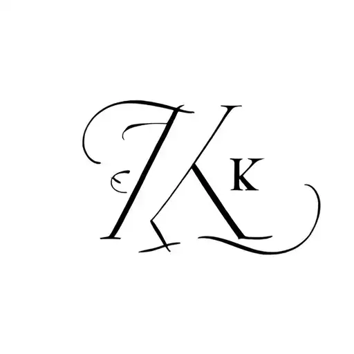 Line Tattoo With Letters A K K T