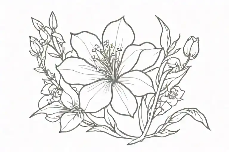 A Minimalist Tattoo Design Incorporating The Birth Flowers Of May And April