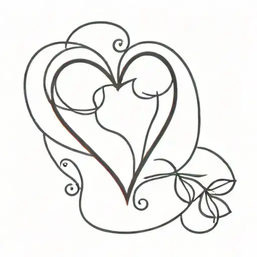 Red Heart With Black Outline