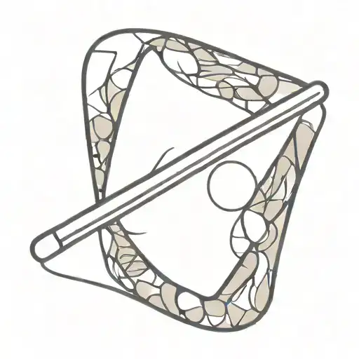 A Minimalist Tattoo Design Of A Guitar Pick With A Rock Music Twist