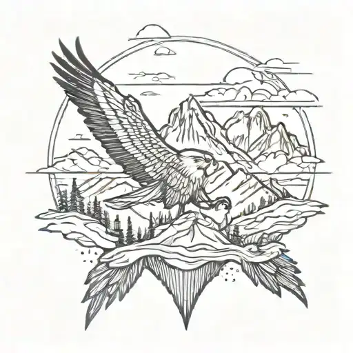 Mountains That Form A Falcon Outline