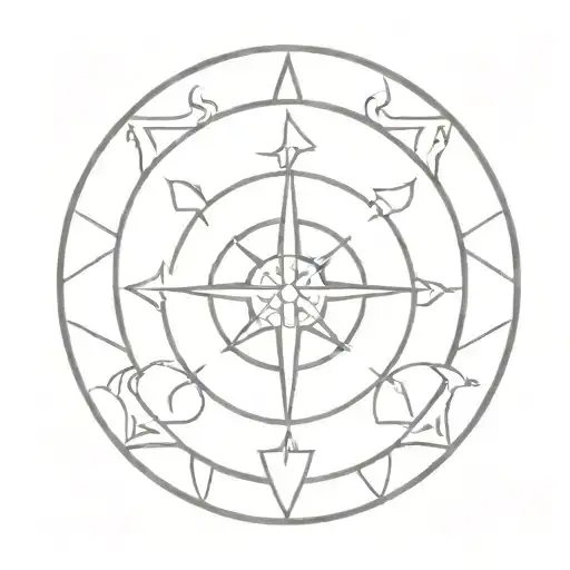 A Tattoo Of The Taurus Sign With The Viking Compass In The Background