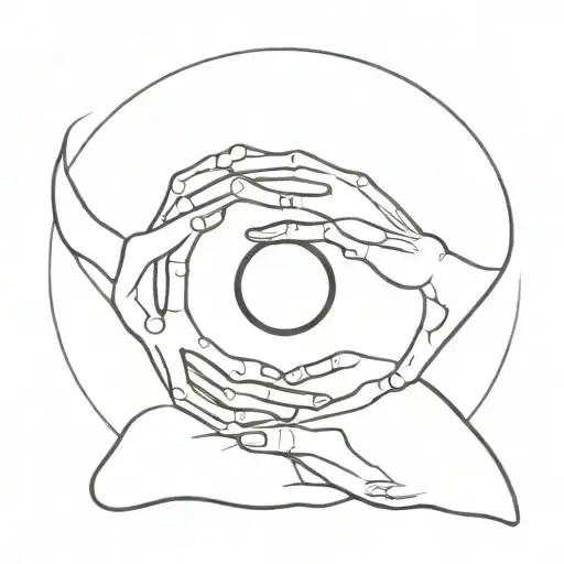 Skeleton Hands Holding Yin Yang Symbol