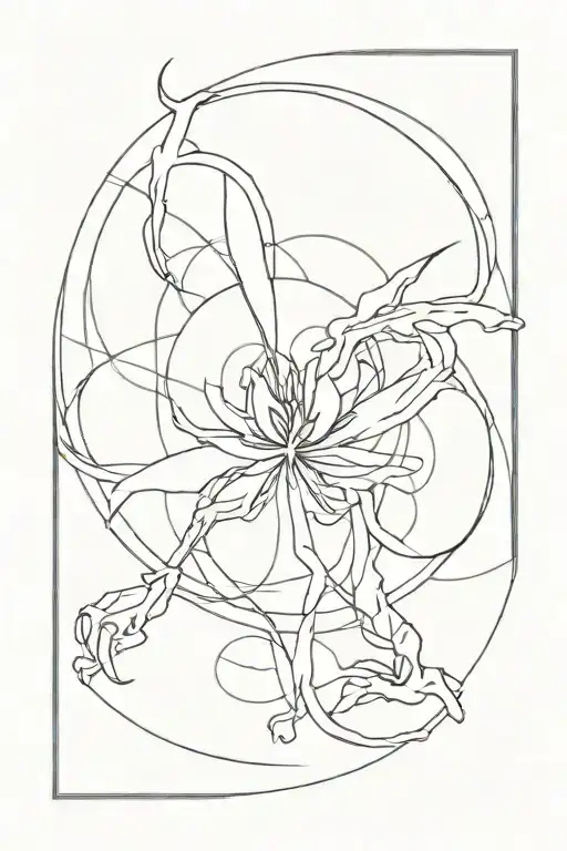 Abstract Design Combining Elements Of Japanese Art And Professional Fighting