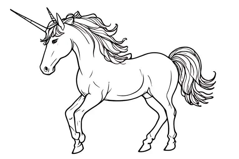 Unicorn Full Body Little Lines