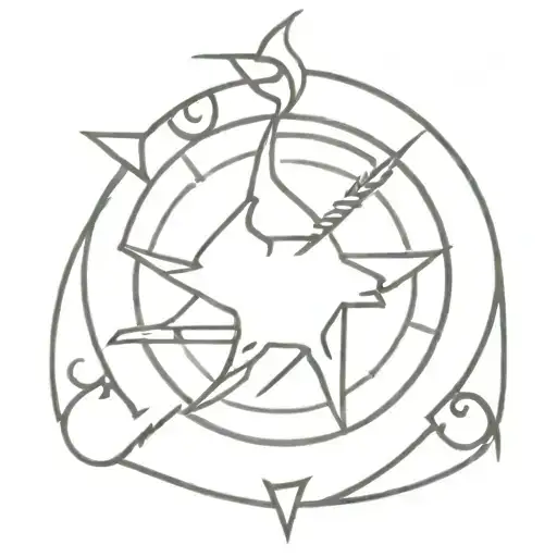 A Taurus Tattoo With The Viking Compass In The Background