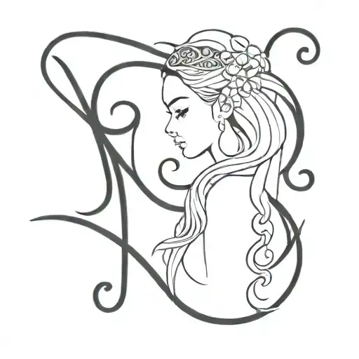 Arabic Caligraphy Saying Girls Mother Vertical