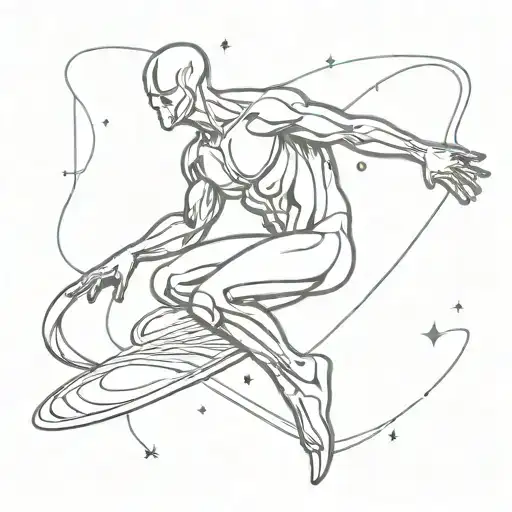 Silver Surfer In Galaxy