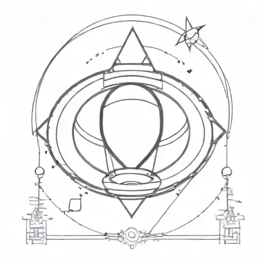 Saturn Sketch With Faith Hourglass Combined Together