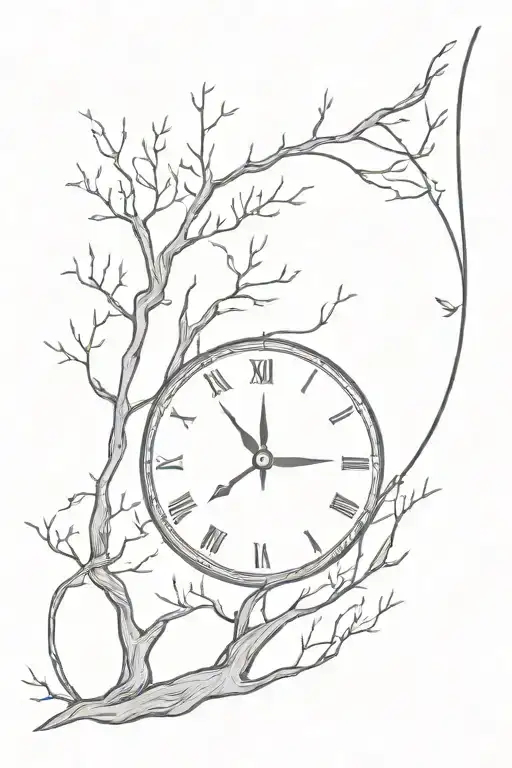 Tree And Clock Face Merged