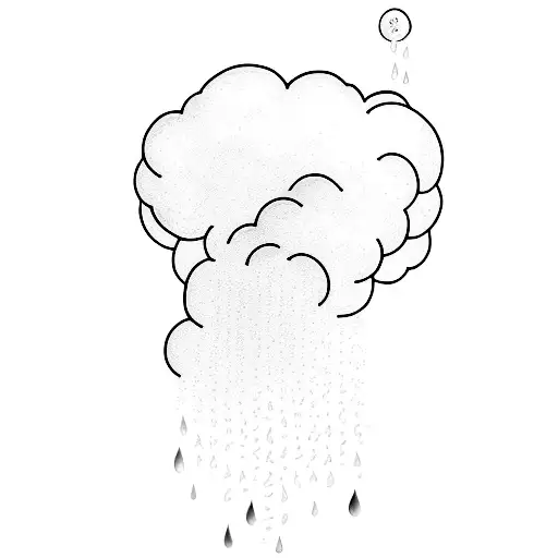 A Rain Cloud On A Black Background