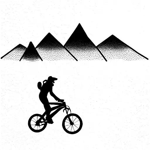 Mountain Biker With Dog On A Bike Trail