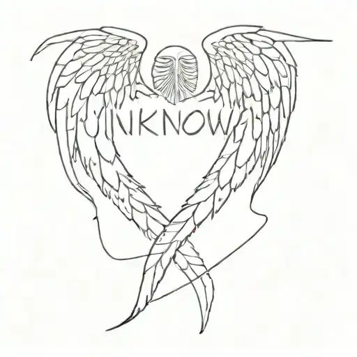 A Fallen Angel On A Frozne Lake With The Text Unknown