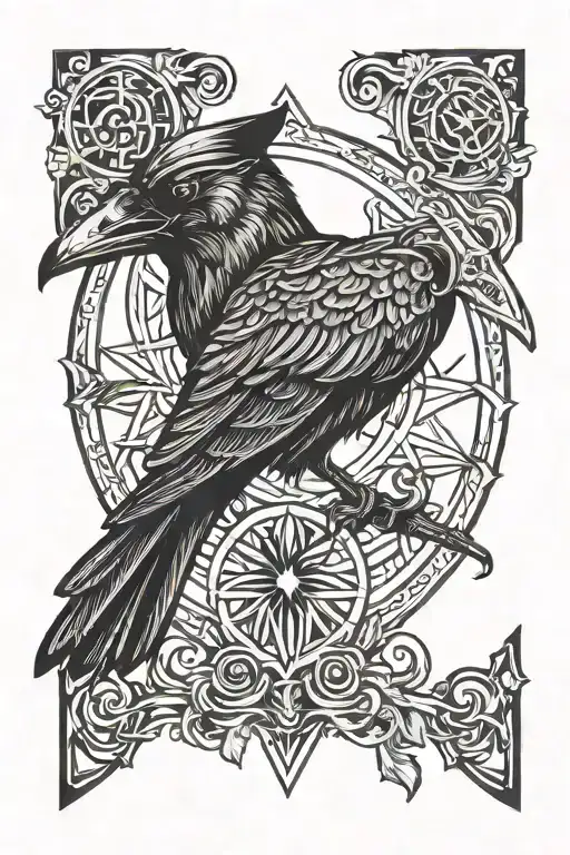 A Raven With The Head Of A Plague Doctor In A Minimalist Style