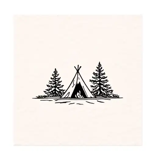Tent Fireplace Tree