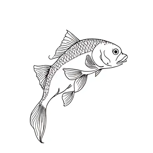 Carp Fish Sibling Tattoo Design