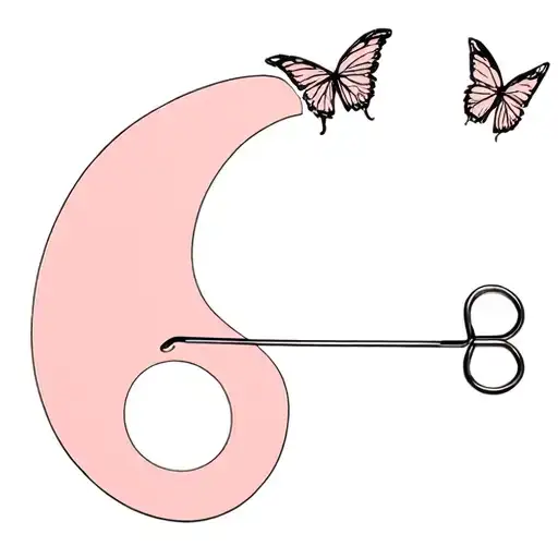 Semicolon With Butterfly And Safety Pin Emerging Towards