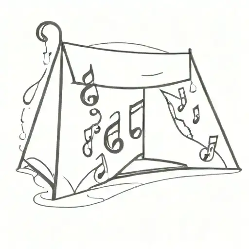 Tent With Music Notes Flowing