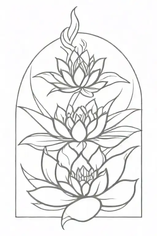 Lotus And Phoenix With Sun