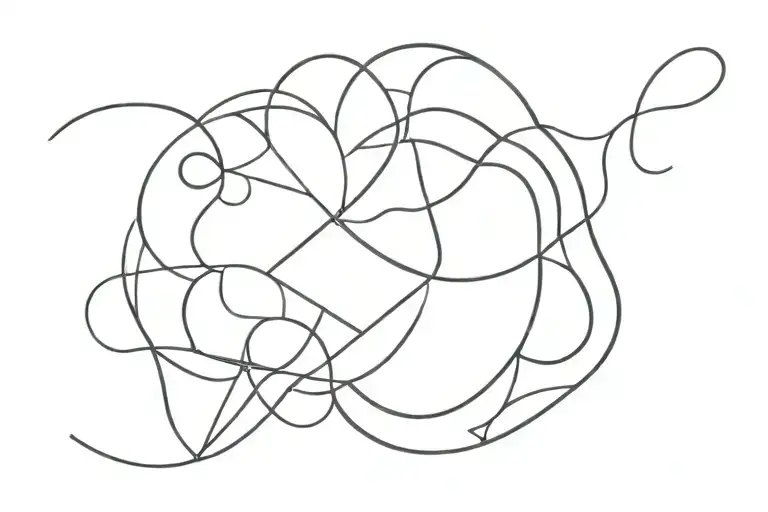 Alba Y Asia Tattoo Symbol Formed Using Intricate Geometric Lines