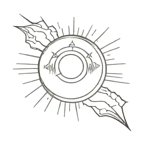 Minimalist Sun Rays With Coordinates And The Word Saudades