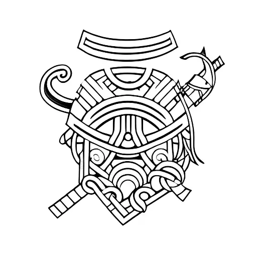 A Viking Warrior Playing A Guitar On A Rocky Mountain Peak