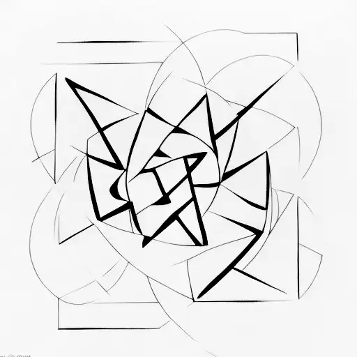 A Minimalist Tattoo Of The Incredibles Logo Transformed Into An Abstract Art Piece