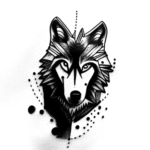 Wolf With A Blue Eye And A Brown Eye Color And An Aggressive Look For The Arm