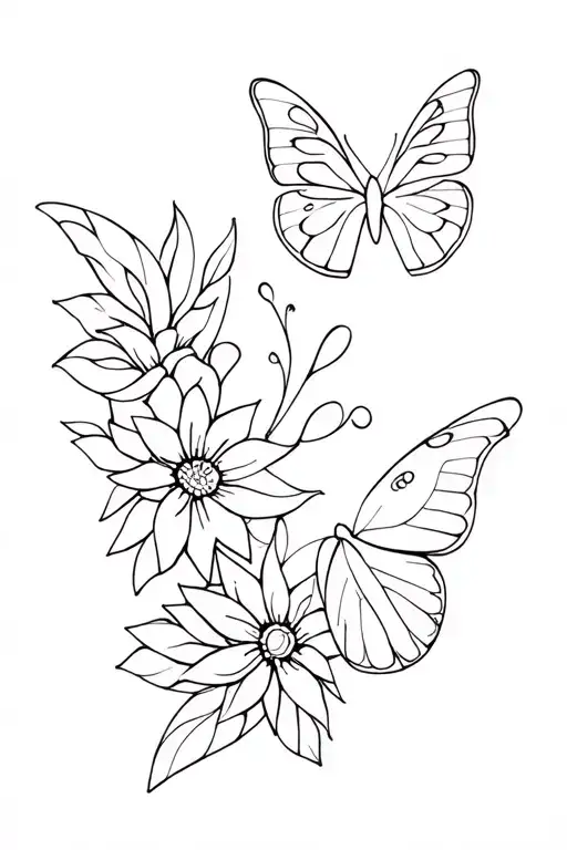 Mendala Flowers Butterfly