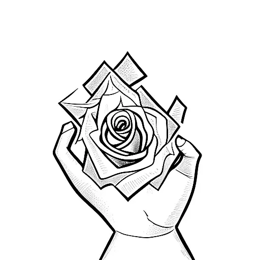 Hand With Rose