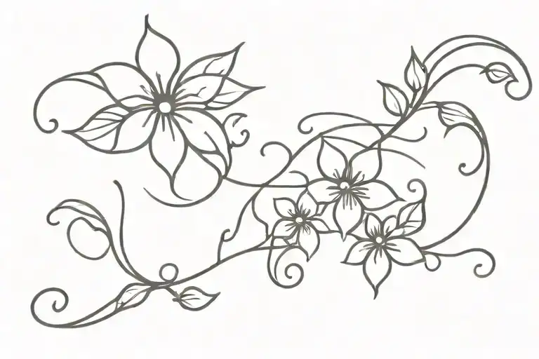 Flowers And Vine Tramp Stamp