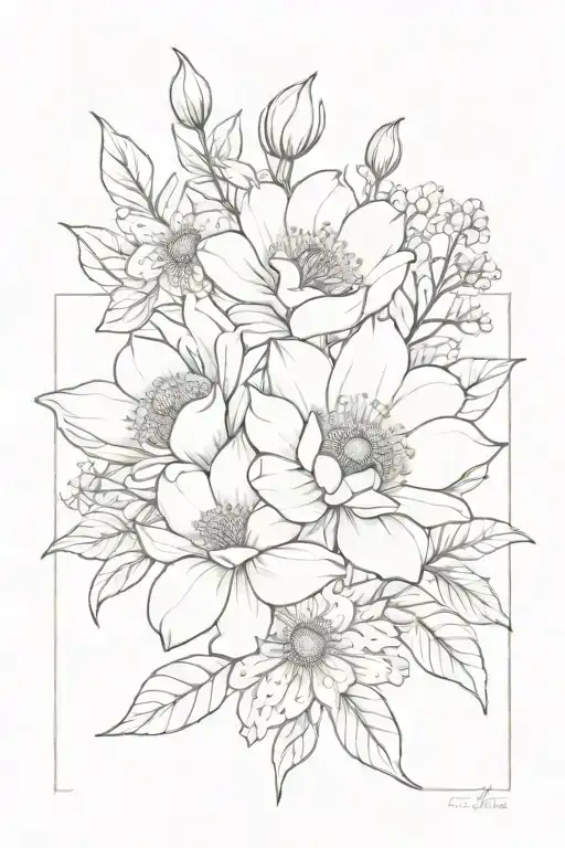 May July And October Birth Flower Bouquet