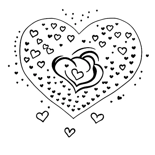 A Minimalist Tattoo Of A Heart-shaped Cloud Raining Down Love