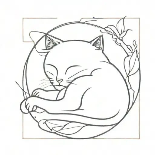 Cat Sleeping Round