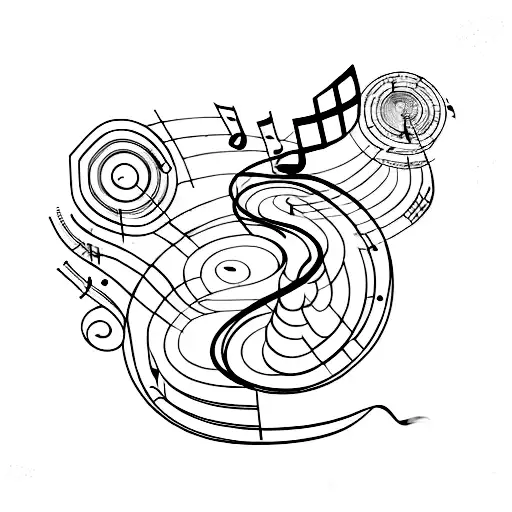 A Music Sheet Flowing Through A Winding Road