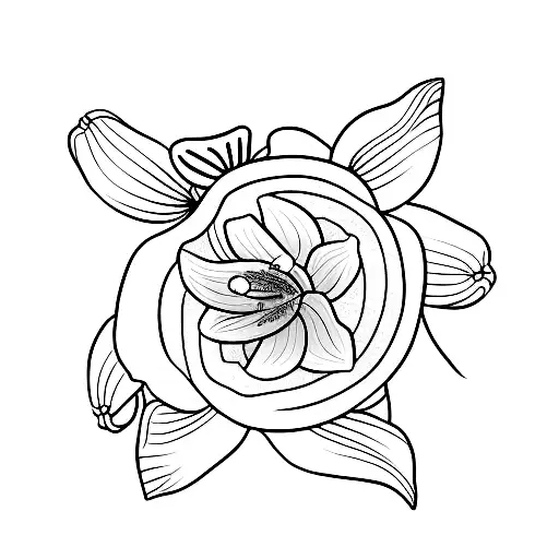 Lily Inside Rectangle Border