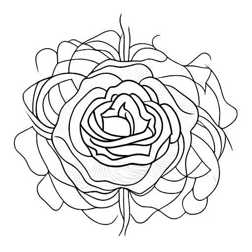 Half Moon With A Rose Inside