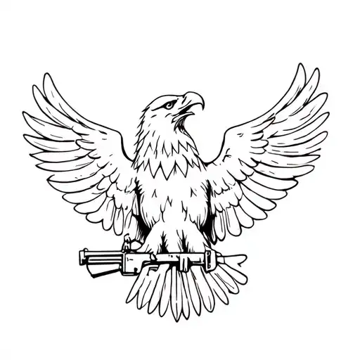 Albanian Eagle With Ak 47 Gun
