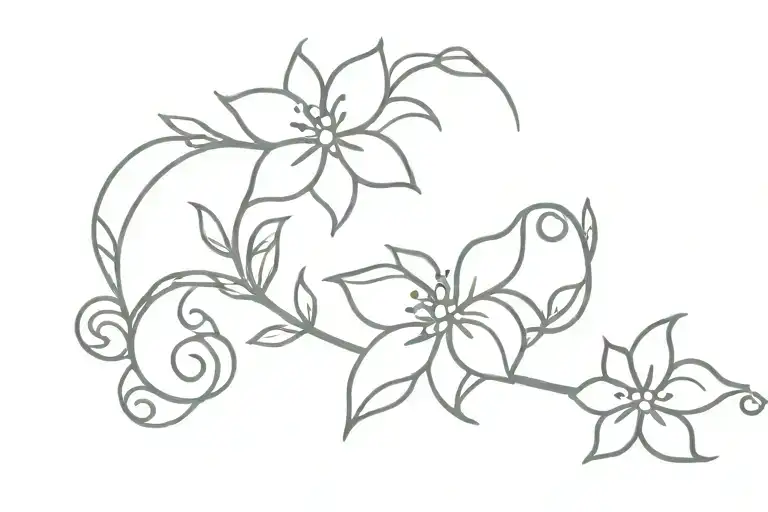 Flowers And Vine Tramp Stamp