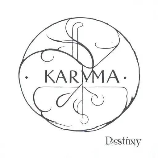 Tattoo That Describes Karma And Destiny Word Written
