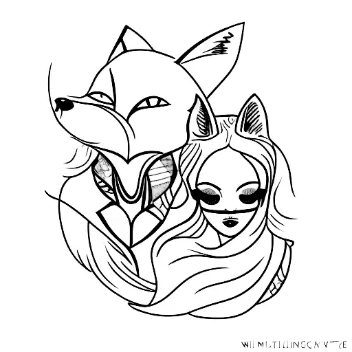 Fox And Woman Overlay
