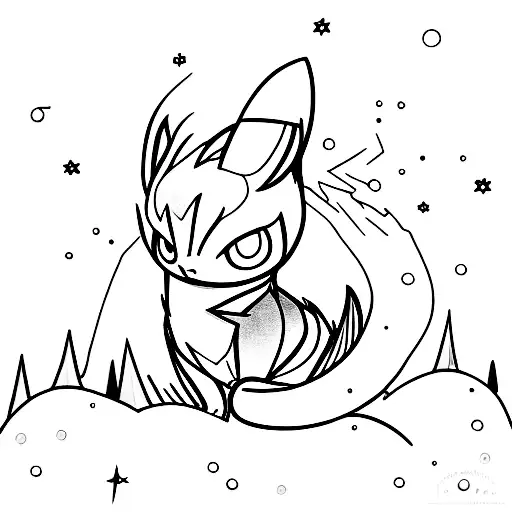 Shiny Umbreon In A Nighttime Forest Setting