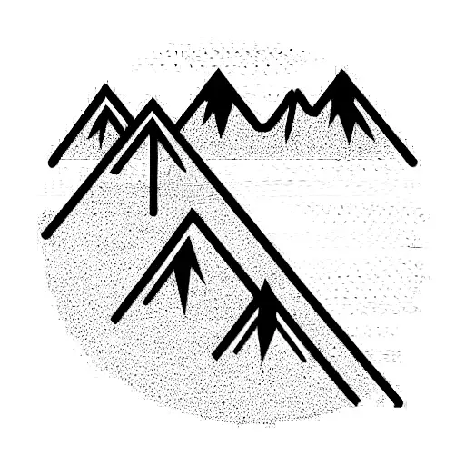 Straight Line With Mountains On Top