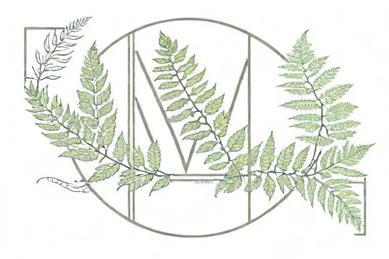 Roman Numeral Div With Ferns Incorporated In The Design