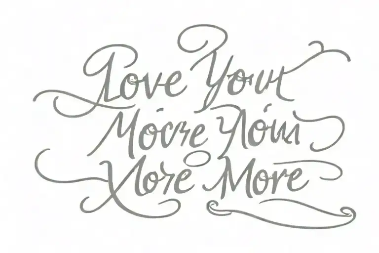 I Love You More Cursive Writing In Sentence