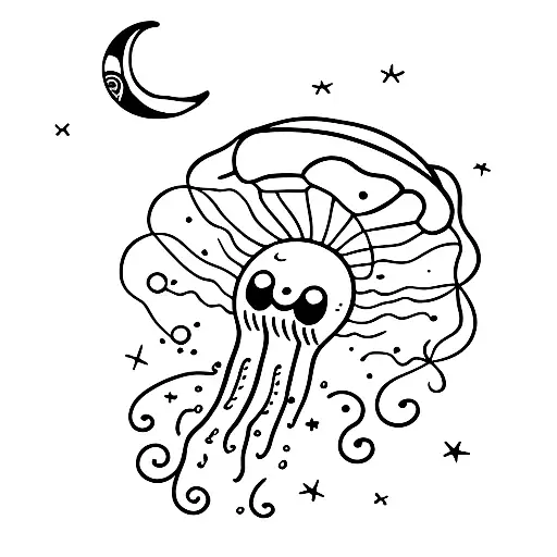 Jellyfish With Moon