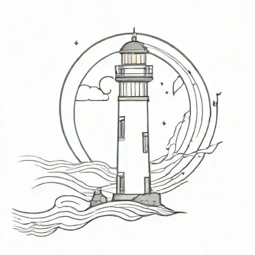 Ship Moon Lighthouse