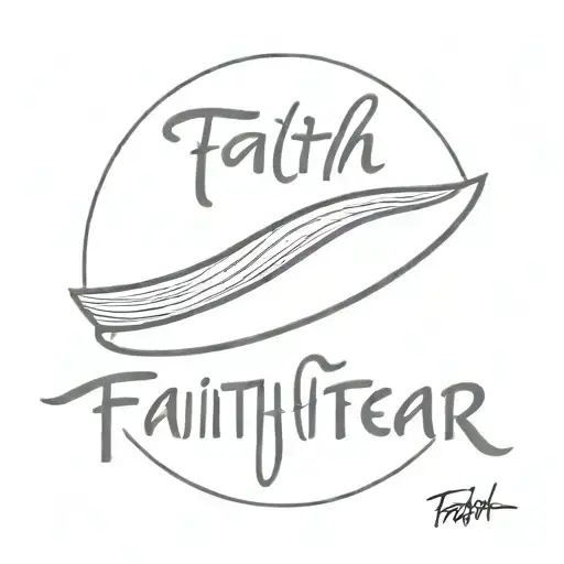 Surfboard With Wave Inside With Words Faith Over Fear