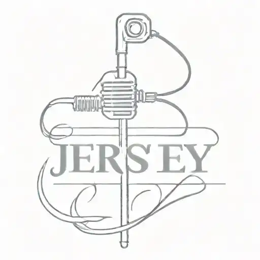The Word Jersey Written With A Microphone Cord