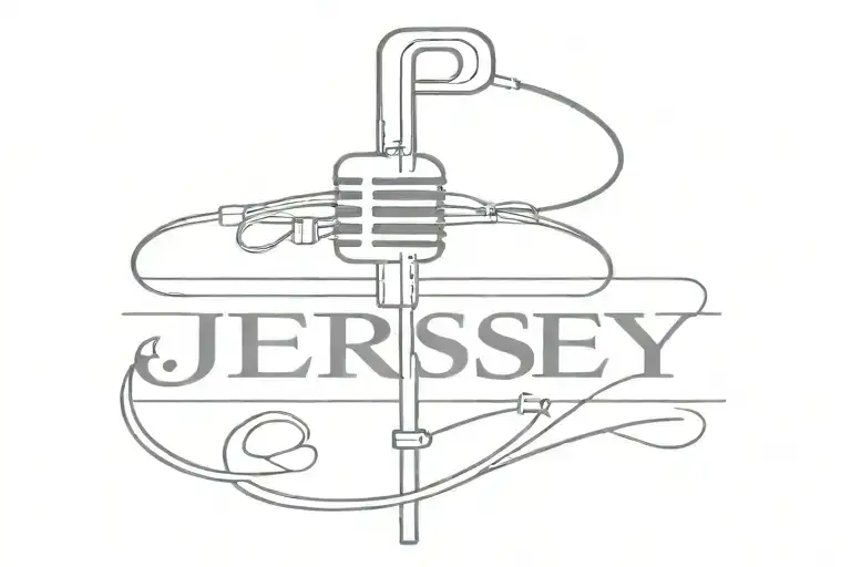 The Word Jersey Written With A Microphone Cord